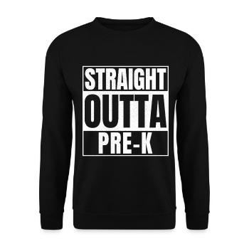 STRAIGHT OUTTA Pre-k - Unisex Pullover - Schwarz - Vorne - Alina (178cm) & Michal (187cm)