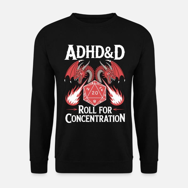 Rouleau pour la concentration TDAH - Sweat-shirt Unisexe - noir