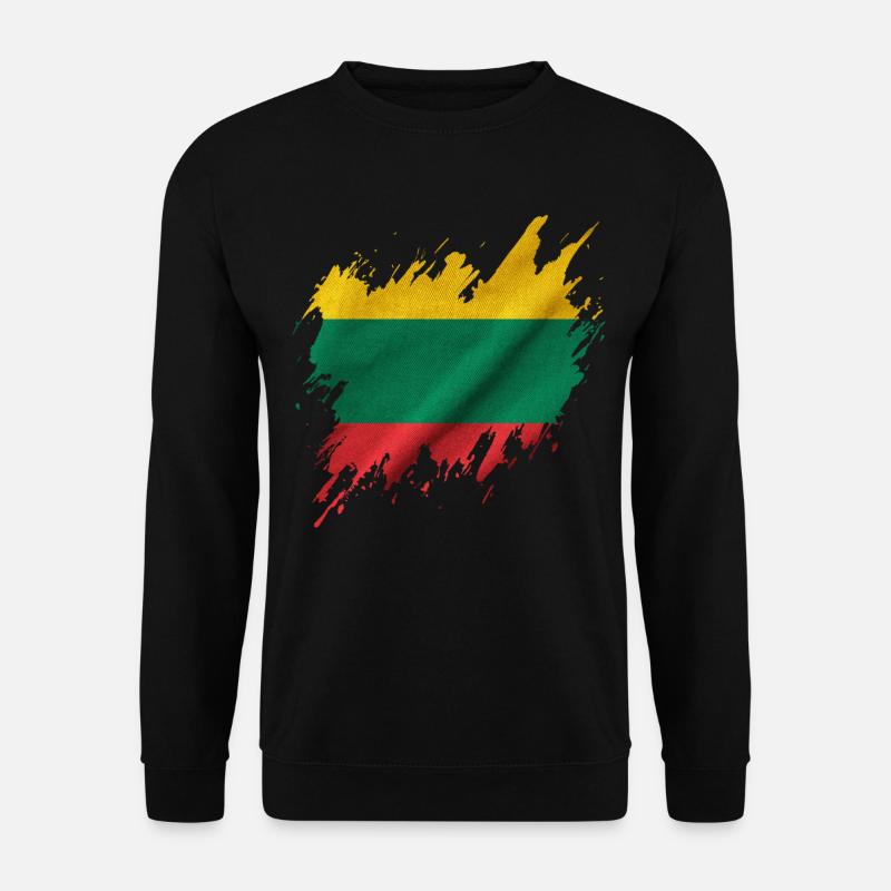 Litauische Flagge, Rissstil - Unisex Pullover - Schwarz
