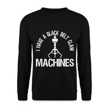 I have a black belt claw machine - Unisex Pullover - Schwarz - Vorne - Alina (178cm) & Michal (187cm)