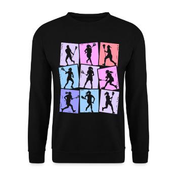Joueur de crosse Coloré Enfants Filles Crosse - Sweat-shirt Unisexe - noir - Devant - Alina (178cm) & Michal (187cm)