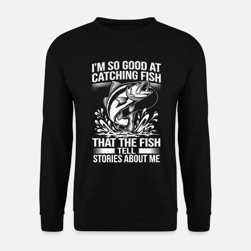 Angeln Angler Fischer Fisch Lustiges Angler Spruch - Unisex Pullover - Schwarz