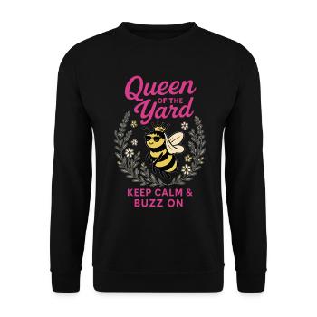 Bienen Königin Des Gartens - Unisex Pullover - Schwarz - Vorne - Alina (178cm) & Michal (187cm)