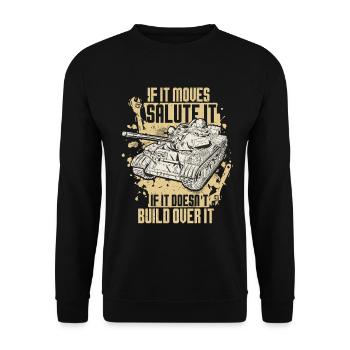 Military Mechanic - Unisex Sweatshirt - black - Front - Alina (178cm) & Michal (187cm)