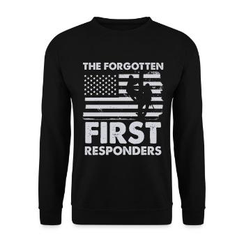 Vergessene Ersthelfer Flagge - Unisex Pullover - Schwarz - Vorne - Alina (178cm) & Michal (187cm)