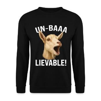Goat Goat Farming Goat Farmer Un-Baaa-Lievable - Unisex Sweatshirt - black - Front - Alina (178cm) & Michal (187cm)