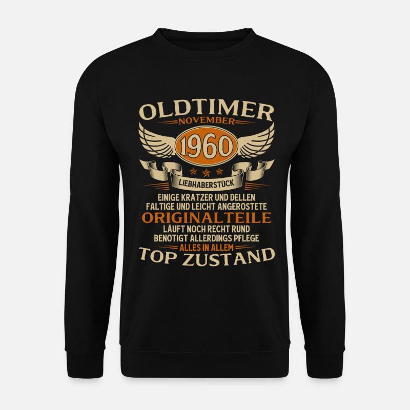 65. Geburtstag Geschenk Oldtimer November 1960 - Unisex Pullover - Schwarz