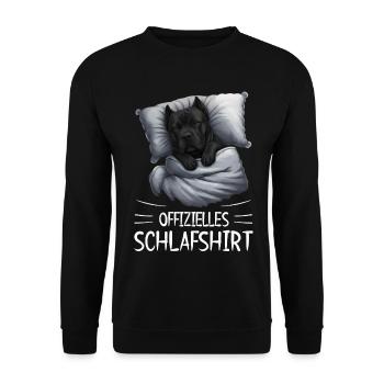 Official Cane Corso Dog Sleep Shirt - Unisex Sweatshirt - black - Front - Alina (178cm) & Michal (187cm)