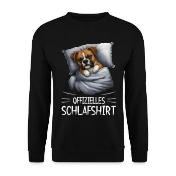 Official Sleep Shirt Boxer Dog - Unisex Sweatshirt - black - Front - Alina (178cm) & Michal (187cm)
