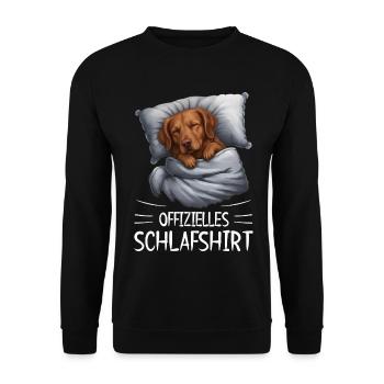 Offizielles Schlafshirt Chesapeake Bay Retriever - Unisex Pullover - Schwarz - Vorne - Alina (178cm) & Michal (187cm)
