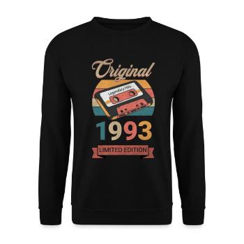 Original 1993 Limited Edition Geburtstag Geschenk - Unisex Pullover - Schwarz - Vorne - Alina (178cm) & Michal (187cm)