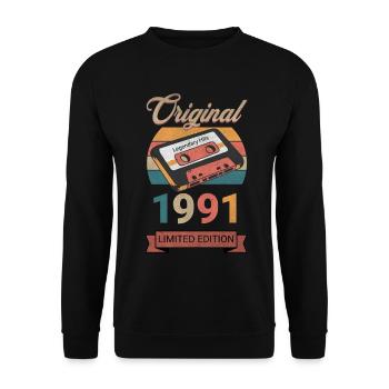 Cadeau d’anniversaire original 1991 en édition limitée - Sweat-shirt Unisexe - noir - Devant - Alina (178cm) & Michal (187cm)