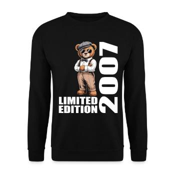 2007 Limited Edition Bär Geburtstag 2007 - Unisex Pullover - Schwarz - Vorne - Alina (178cm) & Michal (187cm)