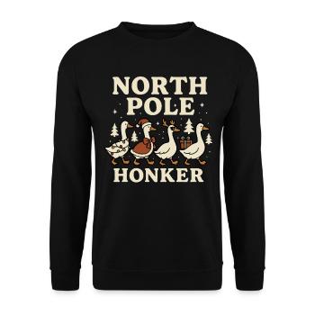 Oie Noël Drôle Père Noël Pôle Nord Honker - Sweat-shirt Unisexe - noir - Devant - Alina (178cm) & Michal (187cm)