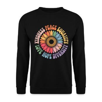 Tournesol Paix Amour Espoir Diversité - Sweat-shirt Unisexe - noir - Devant - Alina (178cm) & Michal (187cm)