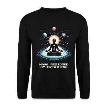 Mana erneuert: Atmen | Breathwork, Meditation - Unisex Pullover - Schwarz - Vorne - Alina (178cm) & Michal (187cm)