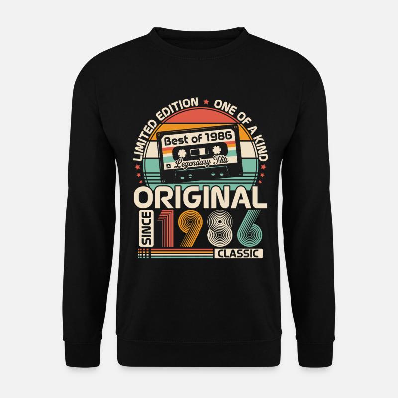 1986 Vintage Jahrgang Geburtstag Retro Geschenk - Unisex Pullover - Schwarz