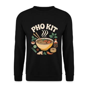 Pho Kit Bol de nouilles Foodie Asiatique - Sweat-shirt Unisexe - noir - Devant - Alina (178cm) & Michal (187cm)
