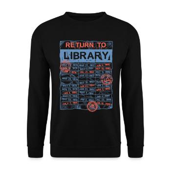 Bibliothécaire de jour Bibliothécaire de lecture - Sweat-shirt Unisexe - noir - Devant - Alina (178cm) & Michal (187cm)