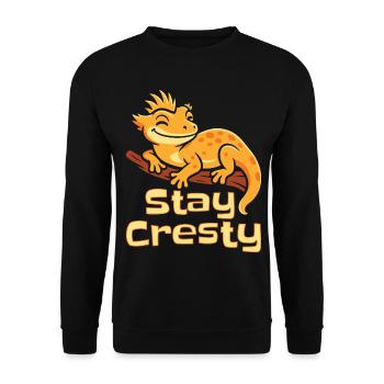 Crested Gecko Reptile Humor Lizard - Unisex Sweatshirt - black - Front - Alina (178cm) & Michal (187cm)