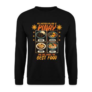 Pinay Schwiegermutter Philippinisch - Unisex Pullover - Schwarz - Vorne - Alina (178cm) & Michal (187cm)