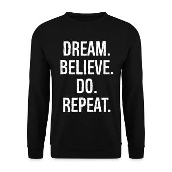 rêve croire répéter - Sweat-shirt Unisexe - noir - Devant - Alina (178cm) & Michal (187cm)