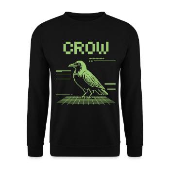 T-shirt rétro Pixel Crow dans le style 8 bits - Sweat-shirt Unisexe - noir - Devant - Alina (178cm) & Michal (187cm)
