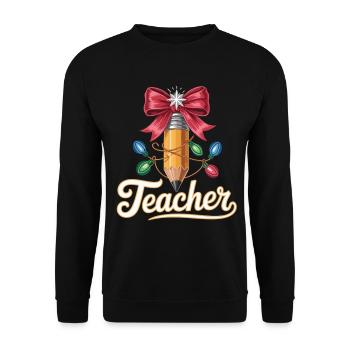Christmas Gift Idea for Teachers and Educators - Unisex Sweatshirt - black - Front - Alina (178cm) & Michal (187cm)