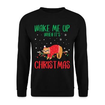 Réveille-moi quand c’est Noël - Sweat-shirt Unisexe - noir - Devant - Alina (178cm) & Michal (187cm)