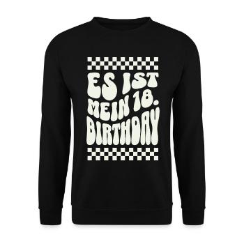 C’est mon 18e anniversaire Retro Design - Sweat-shirt Unisexe - noir - Devant - Alina (178cm) & Michal (187cm)