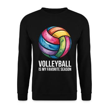 Volleyball Ist Meine Lieblingssaison - Unisex Pullover - Schwarz - Vorne - Alina (178cm) & Michal (187cm)