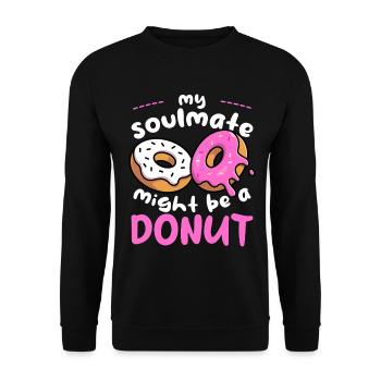 Mon beignet d’âme sœur - Sweat-shirt Unisexe - noir - Devant - Alina (178cm) & Michal (187cm)