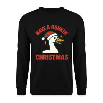 L’oie de Noël klaxonne Noël - Sweat-shirt Unisexe - noir - Devant - Alina (178cm) & Michal (187cm)
