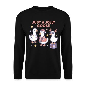 Christmas Just A Jolly Goose Family Fun - Unisex Sweatshirt - black - Front - Alina (178cm) & Michal (187cm)