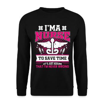 infirmier - Sweat-shirt Unisexe - noir - Devant - Alina (178cm) & Michal (187cm)
