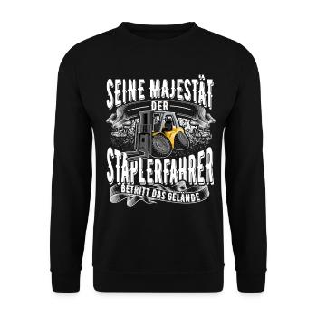 Staplerfahrer - Unisex Pullover - Schwarz - Vorne - Alina (178cm) & Michal (187cm)