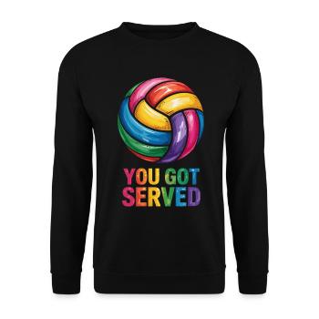 Vous avez été servi Colorful Volleyball Fun - Sweat-shirt Unisexe - noir - Devant - Alina (178cm) & Michal (187cm)