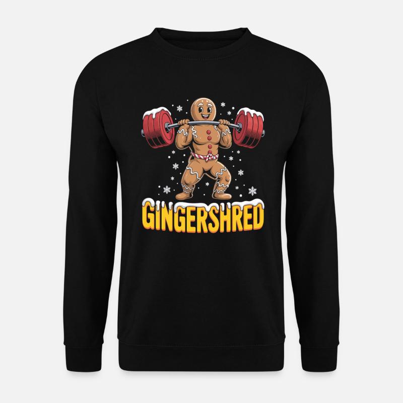 Christmas Gingerbread Pumper Gym Bodybuilding - Unisex Pullover - Schwarz