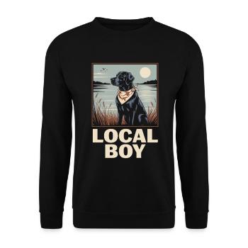 Local Boy Labrador Hunting Dog Duck Hunting - Unisex Sweatshirt - black - Front - Alina (178cm) & Michal (187cm)