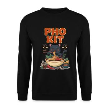 Pho Kit Bol de nouilles Foodie Asiatique - Sweat-shirt Unisexe - noir - Devant - Alina (178cm) & Michal (187cm)