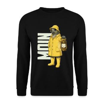 SCEAU DE MOUILLAGE EN VISON FRISON - Sweat-shirt Unisexe - noir - Devant - Alina (178cm) & Michal (187cm)