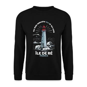 Île de Ré Voyage Charente Maritime Phare - Sweat-shirt Unisexe - noir - Devant - Alina (178cm) & Michal (187cm)
