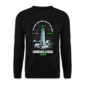 Andalousie Le Plus Bel Endroit du Monde Voyage - Sweat-shirt Unisexe - noir - Devant - Alina (178cm) & Michal (187cm)
