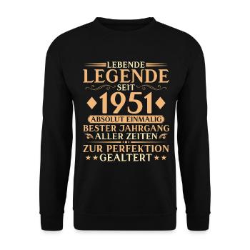 Vintage, 1951, Anniversaire, 75 ans, Cadeau - Sweat-shirt Unisexe - noir - Devant - Alina (178cm) & Michal (187cm)