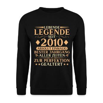 Millésime 2010 Anniversaire 16 Année Cadeau - Sweat-shirt Unisexe - noir - Devant - Alina (178cm) & Michal (187cm)