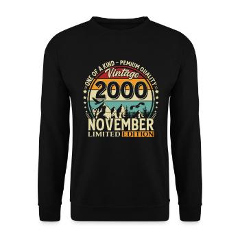 25ème Anniversaire Millésime Novembre Cru 2000 - Sweat-shirt Unisexe - noir - Devant - Alina (178cm) & Michal (187cm)