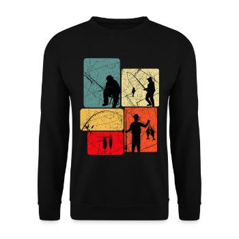 Fishing Anglers - Unisex Sweatshirt - black - Front - Alina (178cm) & Michal (187cm)
