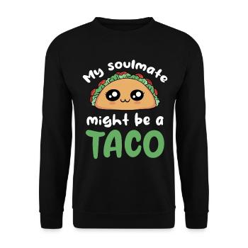 Mein Seelen Taco - Unisex Pullover - Schwarz - Vorne - Alina (178cm) & Michal (187cm)
