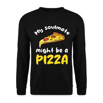 Pizza Love – My Soul Loves Pizza - Unisex Sweatshirt - black - Front - Alina (178cm) & Michal (187cm)