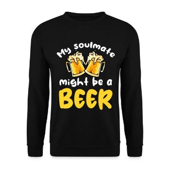 My soulmate could be beer - Unisex Sweatshirt - black - Front - Alina (178cm) & Michal (187cm)